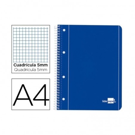 Caderno Capa Azul A4 Quadriculado 80 Folhas | Liderpapel