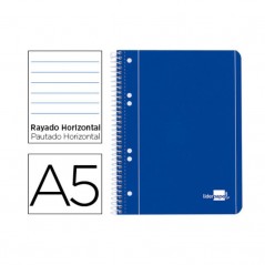 Caderno Capa Azul A5 Pautado 80 Folhas | Liderpapel