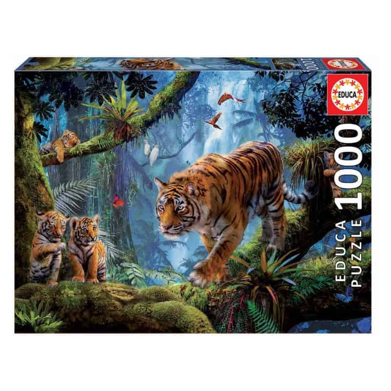 Puzzle Educa 1000 Peças - Tigres Na Árvore