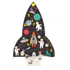Puzzle Para Crianças 80 Peças Foguetão Espacial - Floss & Rock
