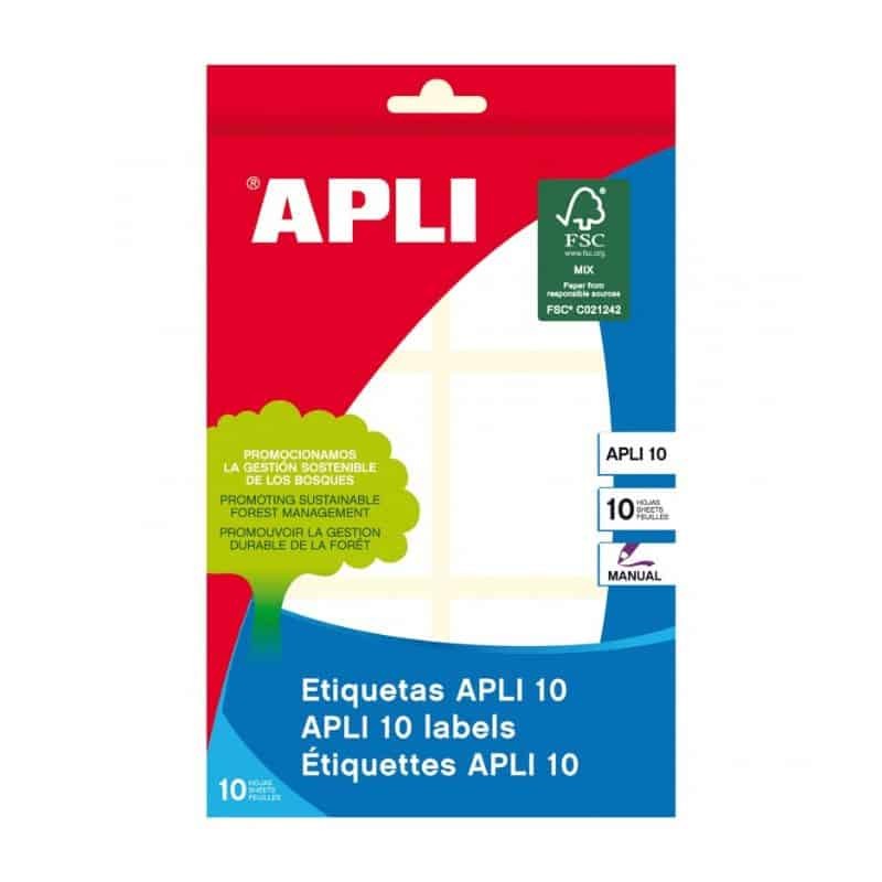 Etiquetas APLI 10 - Etiquetas Brancas Cantos Redondos 50x50 mm