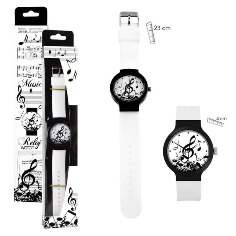 Relógio de Pulso c/ bracelete de silicone - Padrão Musical