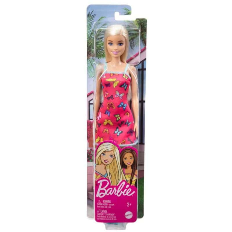 Boneca Barbie Vestido Rosa c/ Borboletas - Boneca Barbie Original