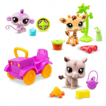 Littlest Pet Shop - Safari Set c/ 3 Pets + Acessórios - Série 1