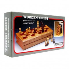 Tabuleiro de Xadrez Madeira - Chessboard Clássico Dobrável
