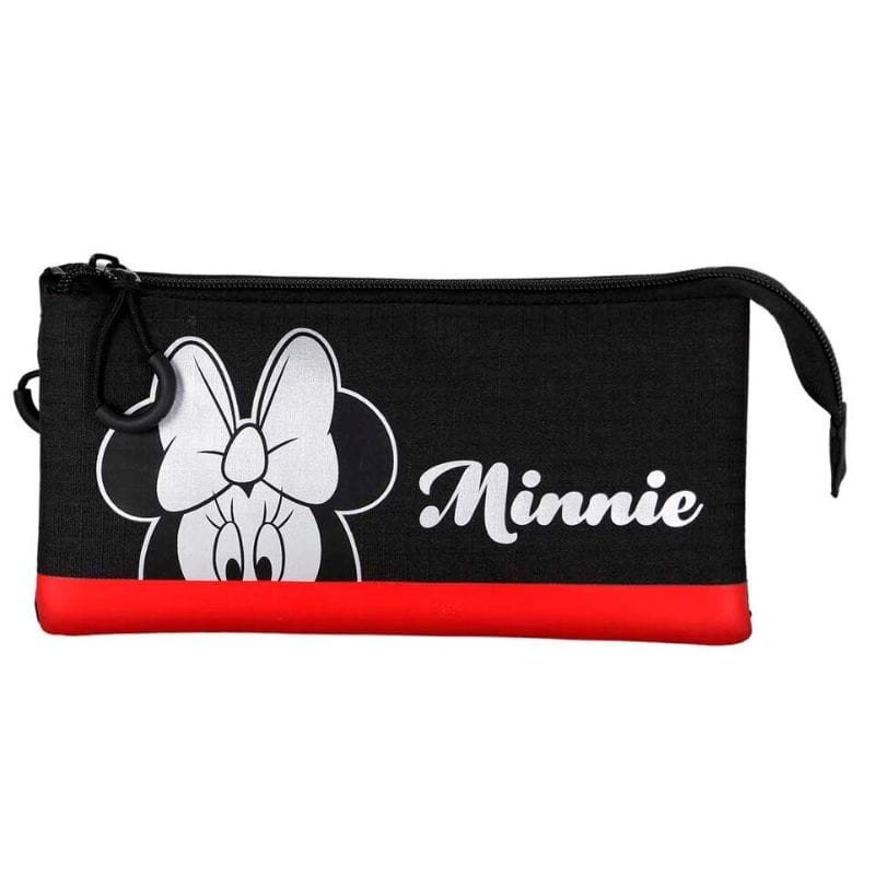 Estojo Escolar Minnie - Estojo Escolar Triplo Silver Sparkle