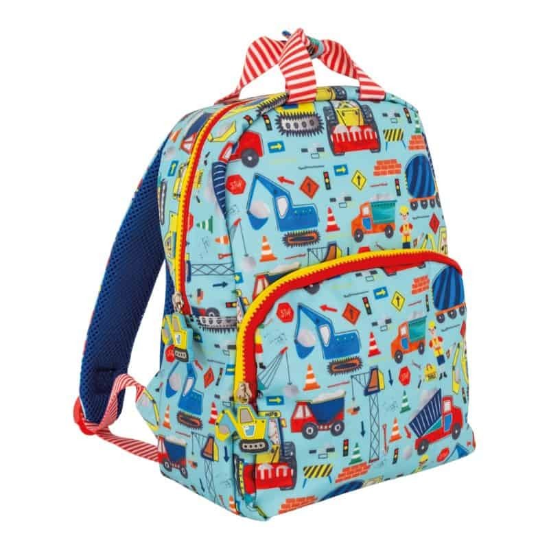 Mochila Azul Construção 30 cm - Construction Backpack - Floss & Rock