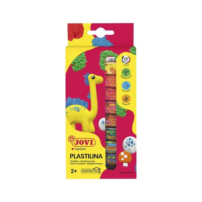 Plasticina Escolar Jovi - Plasticina c/ 10 Barras Coloridas