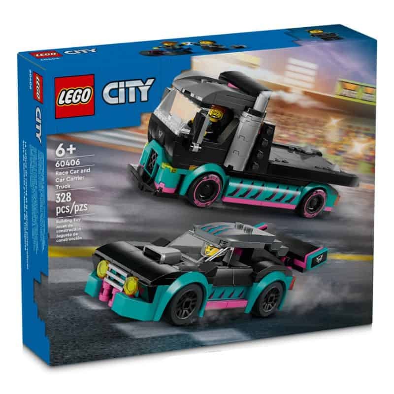 LEGO City - Carro de Corrida e Camião de Transporte - LEGO 60406