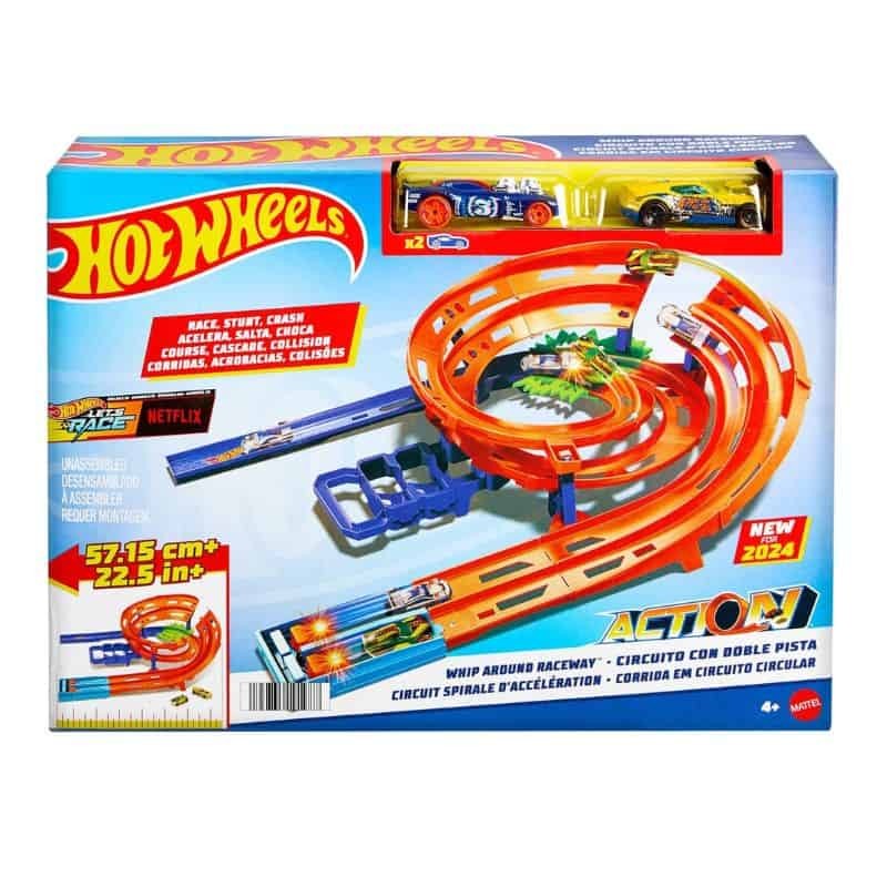 Pista Hot Wheels Whip Around Raceway + Dois Carrinhos Hot Wheels