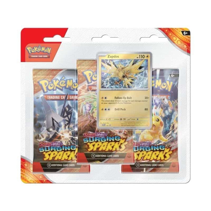 Pokémon Scarlet & Violet Surging Sparks - 3 Booster Packs (sortido)