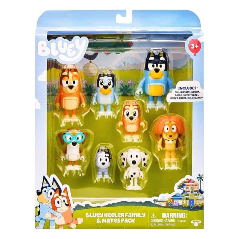 Bluey e Bingo Brinquedos - Figuras Bluey Pack 8 - Brinquedos da Bluey