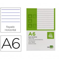 Bloco de Apontamentos Pautado A6 Liderpapel - 80 Folhas, Capa Cartão