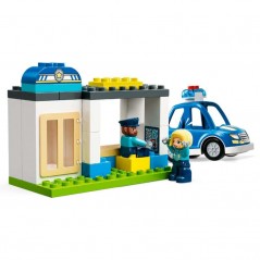 Conjunto de construção LEGO Duplo com polícias e helicóptero