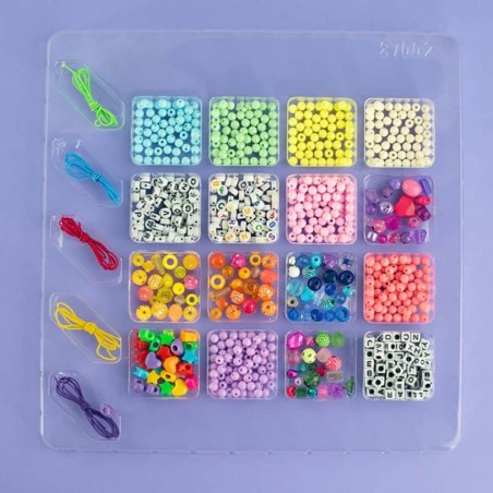 Kit de Missangas Infantil com +800 Peças - Pulseiras DIY