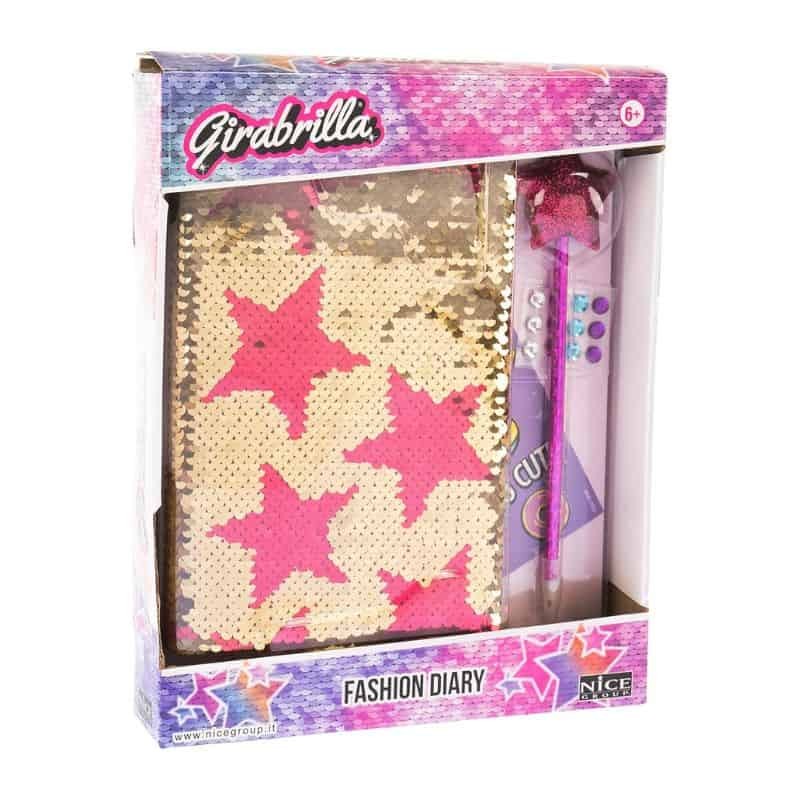 Girabrilla Fashion Diary - Diário Lantejoulas Brilhantes Gold Star Girabrilla Fashion Diary - Diário Lantejoulas Brilhantes Gold Star