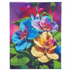 tela adesiva com gemas flores