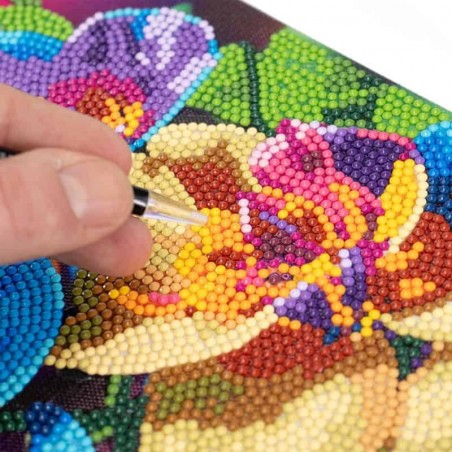 Pintura com Cristais - Diamantiny Quadro I – Orquídeas