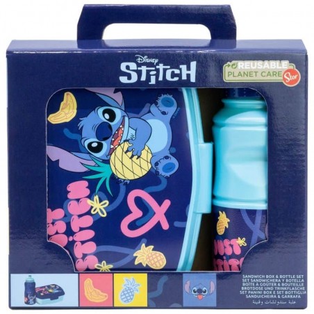 Conjunto Infantil Stitch com Garrafa e Lancheira Stitch | Pack 2 Peças