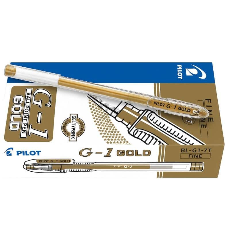 Caneta Tinta Gel PILOT G-1 Dourada 0.7 mm - 1 un.