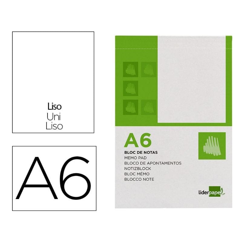 Bloco de Notas A6 Liso 80 Folhas - Liderpapel Bloco de Notas A6 Liso 80 Folhas - Liderpapel