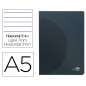 Caderno Capa Preta Plastificada A5 Pautado 48 Fls. Liderpapel