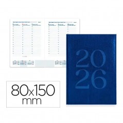 Agenda Semanal 2026 - Agenda Encadernada Azul 80x150mm - Liderpapel