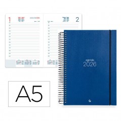 Agenda 2026 Capa Dura Espiral Azul A5 - Agenda Diária - Liderpapel