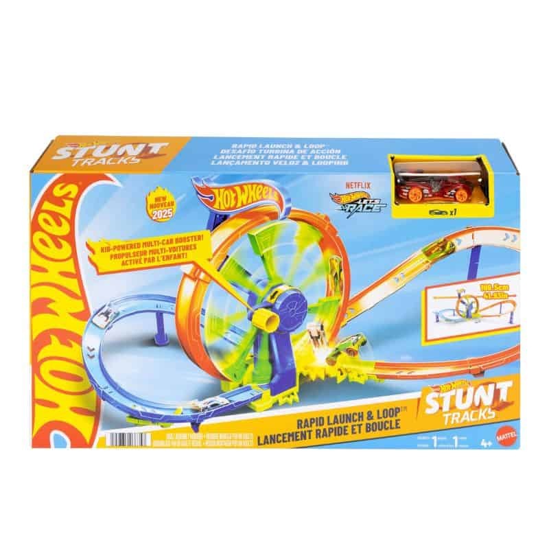 Pista Hot Wheels Rapid Launch & Loop C/ Carrinho Hot Wheels Incluído