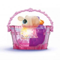 Capivara brinquedo sensorial Animagic com luz e textura elástica durante o banho