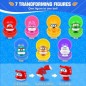Inclui 7 bolas com personagens Super Wings para brincar Inclui 7 bolas com personagens Super Wings para brincar