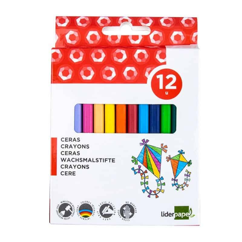 Lápis de Cera Escolar Liderpapel - Lápis de Cera Pack 12 Lápis de Cera Escolar Liderpapel - Lápis de Cera Pack 12