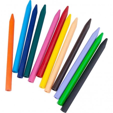 Lápis de Cera Escolar Liderpapel - Lápis de Cera Pack 12