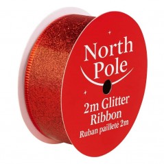 Fita Decorativa Vermelha com Glitter