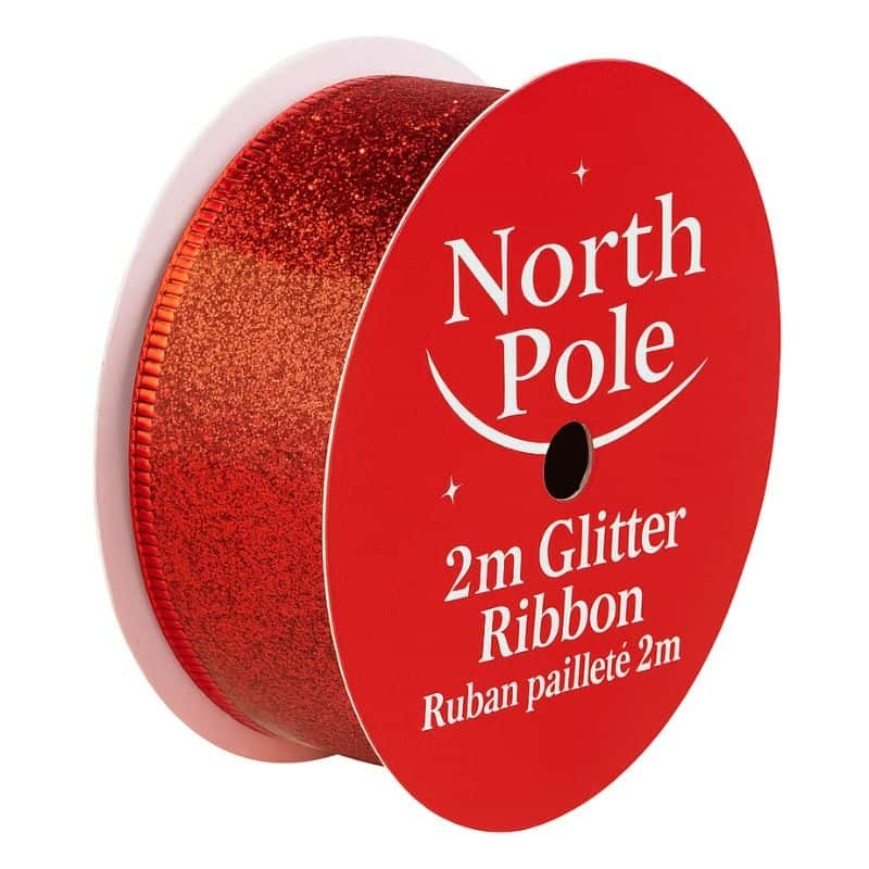 Fita Decorativa com Glitter 2metros – Vermelha, Dourada ou Prateada Fita Decorativa com Glitter 2metros – Vermelha, Dourada ou Prateada