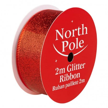 Fita Decorativa com Glitter 2metros – Vermelha, Dourada ou Prateada