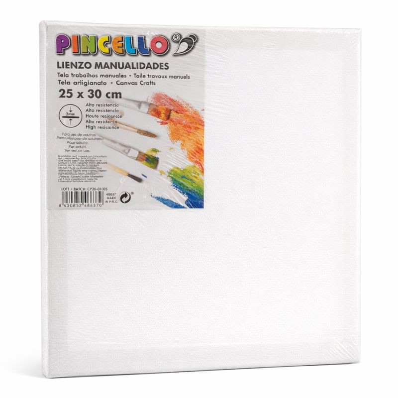 Tela Branca para Pintura 25 x 30 cm Pincello 1 un.