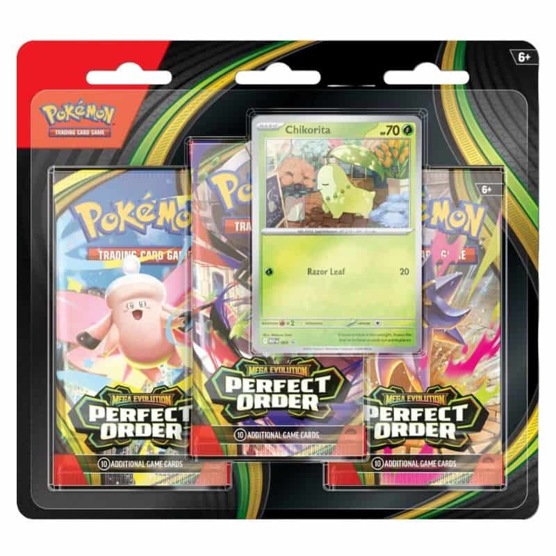 Pokémon TCG: Mega Evolution Perfect Order 3 Pack Blister Inglês