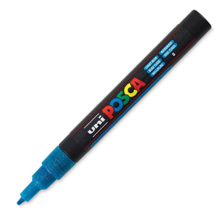 Caneta POSCA Azul Claro - Marcador POSCA PC-3M Azul Claro Glitter 1un.