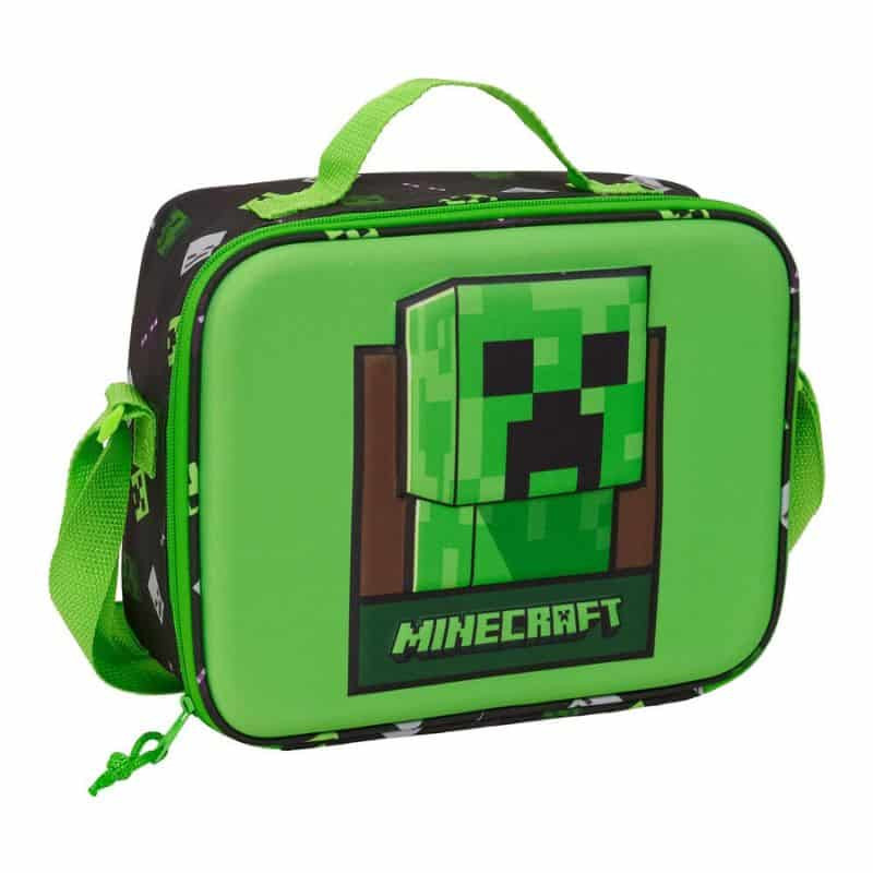 Lancheira Térmica Minecraft Oficial 3D | Bolsa Escolar 25 cm Lancheira Térmica Minecraft Oficial 3D | Bolsa Escolar 25 cm