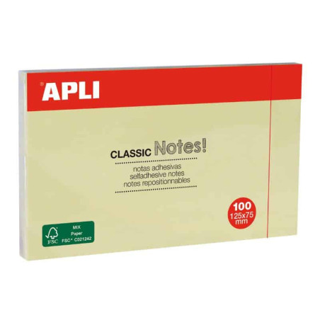 Bloco de Notas Adesivas APLI 125x75 mm