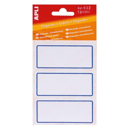 Etiquetas Autocolantes APLI Rebordo Azul