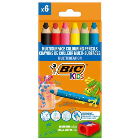 Pack Lápis Multissuperfície BIC Kids com Afia-Lápis 6 Unid.