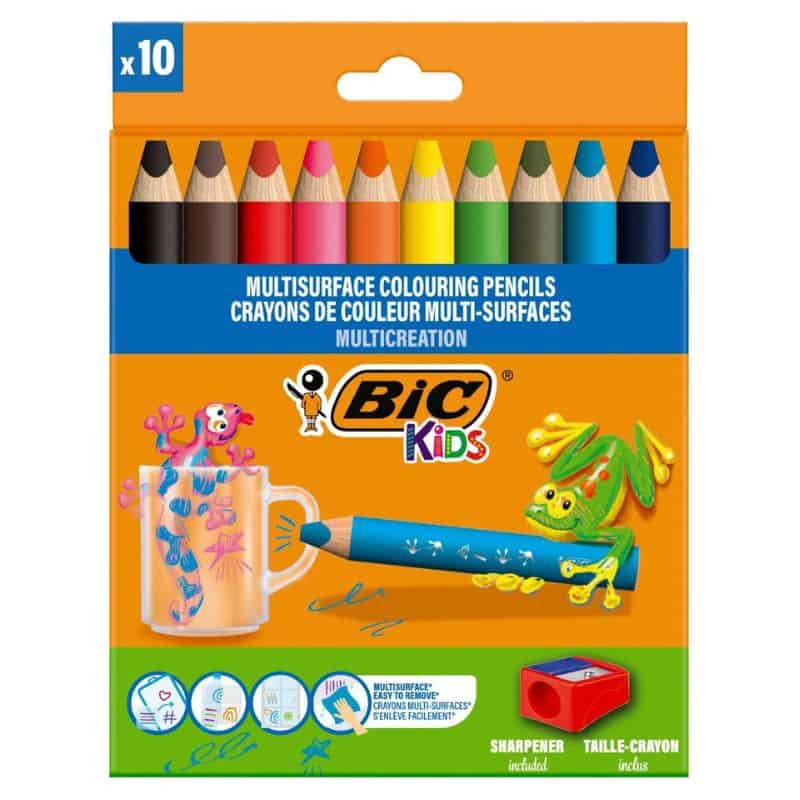 Pack Lápis Multissuperfície BIC Kids com Afia-Lápis 10 Unid. Pack Lápis Multissuperfície BIC Kids com Afia-Lápis 10 Unid.