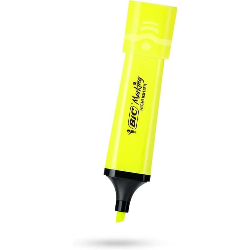 Marcador Fluorescente BIC Marking Highlighter Amarelo Neon 1un. Marcador Fluorescente BIC Marking Highlighter Amarelo Neon 1un.