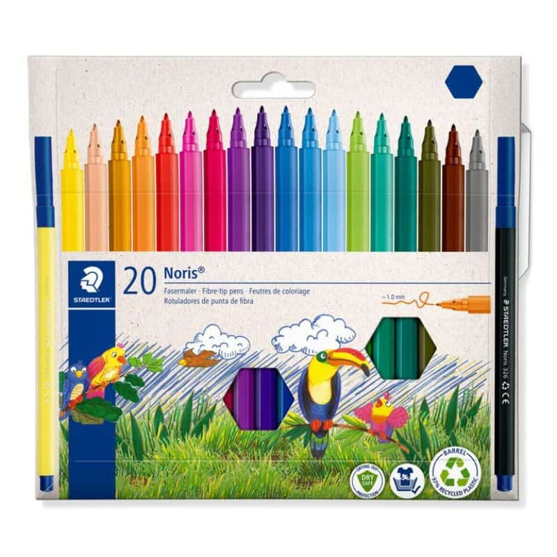 Canetas de Feltro STAEDTLER Noris 326 | Pack 20 Cores