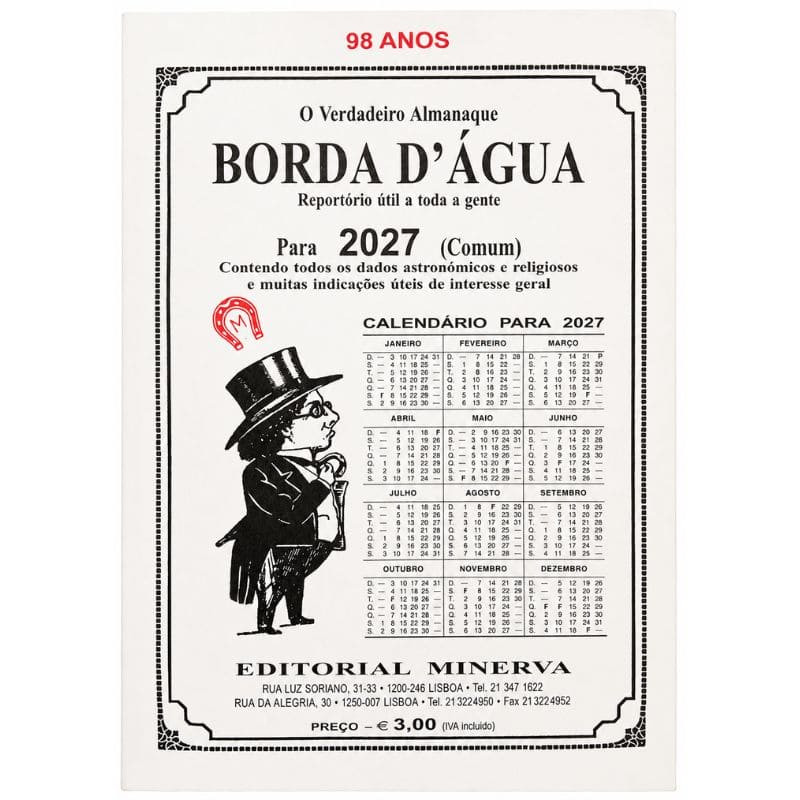 Jornal Borda d’Água 2027 | Almanaque Borda d’Água 1un.