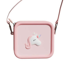 Mala Pequena Tiracolo Infantil de Silicone com Unicórnio