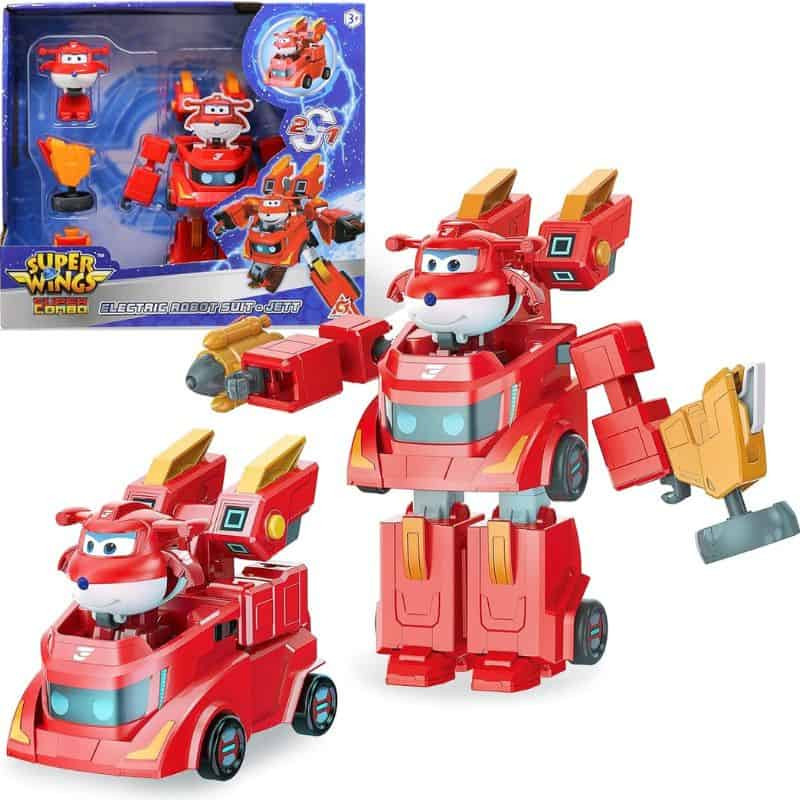 Super Wings Jett Robot Suit Transformável 2-em-1 c/ 17 cm
