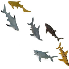 Figuras de Tubarões Polybag Zip 6 un. | Wild Republic